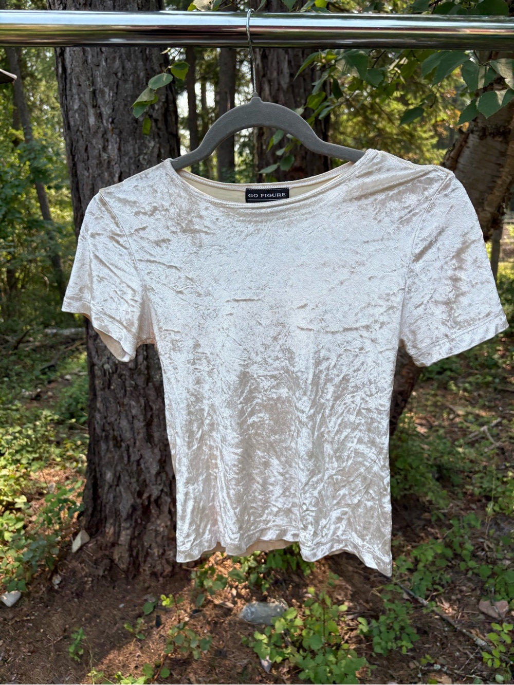 White Velvet Short Sleeve Tee
